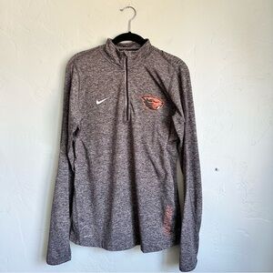 Nike | Women’s OSU Oregon State‎ Beavers Gray Quarter-Zip Dri-Fit Pullover Large
